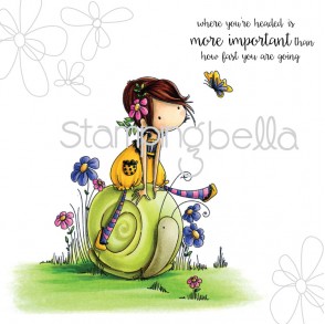 Tiny Townie SALLY rides her SNAIL (includes sentiment)